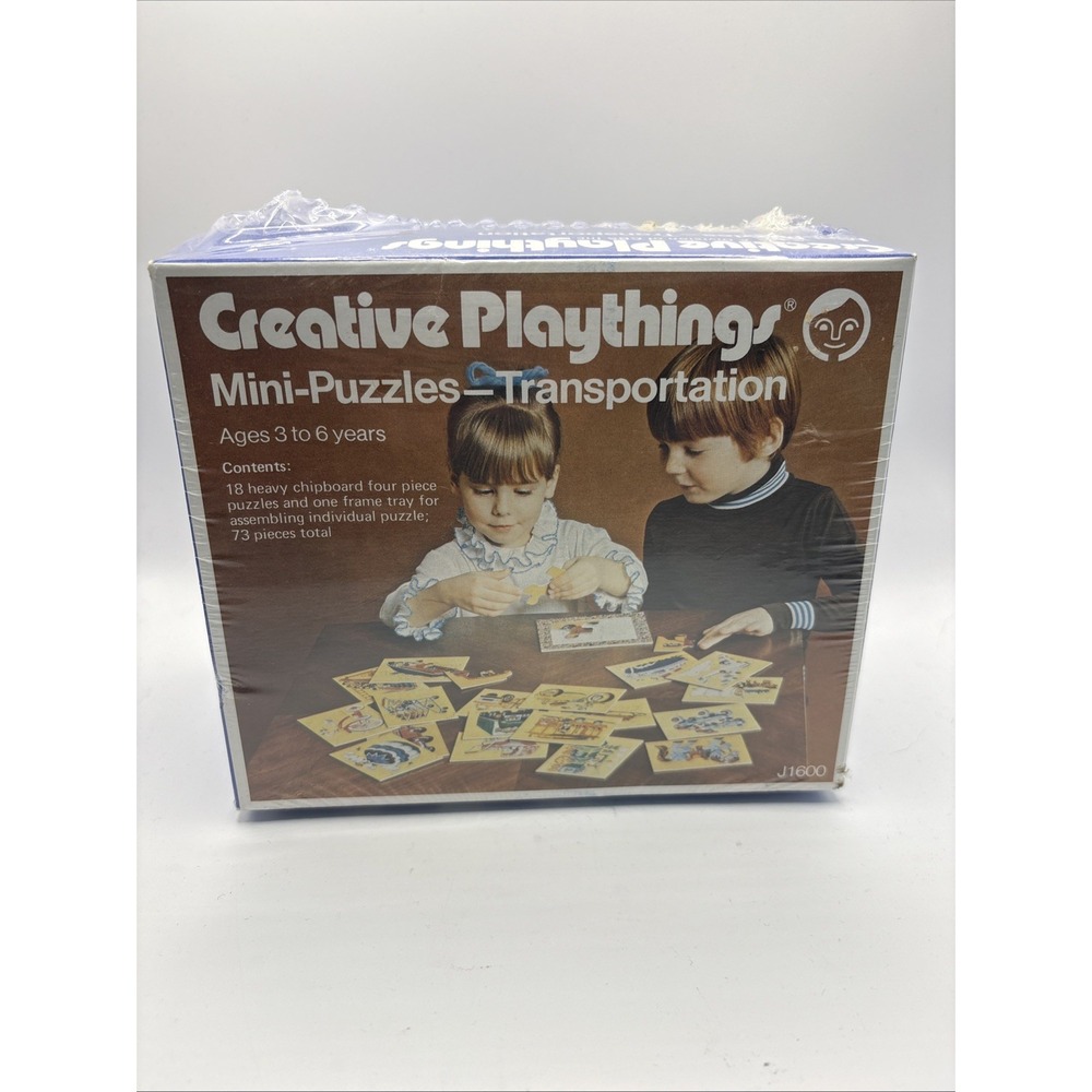 Vtg‎ Creative Playthings J1600 Mini Puzzles Transportation 18 Puzzles 4 PCs Each